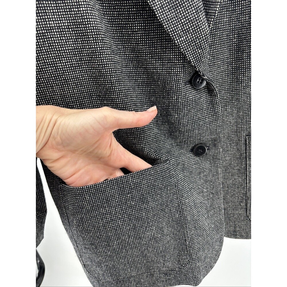 Vintage 90s womens Pendleton Black/white Houndstooth Wool Blazer Size 12 - Picture 5 of 8